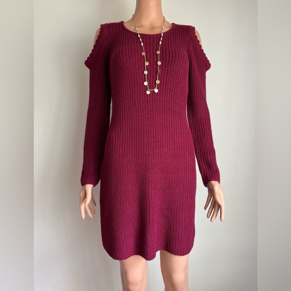 NWT Francesca’s Cold Shoulder Sweater Dress